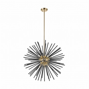 P0491-09C-F7BC URCHIN LAMPA WISZĄCA CZARNO-ZŁOTA/BLACK-GOLD