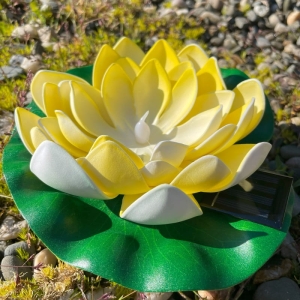 SW-5033-Y DEKORACJA ZEWNĘTRZNA SOLARNA LED KWIAT LOTOSU ŻÓŁTY/YELLOW