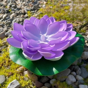 SW-5033-P DEKORACJA ZEWNĘTRZNA SOLARNA LED KWIAT LOTOSU FIOLETOWY/PURPLE