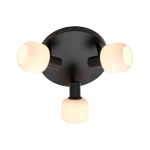 Lampa sufitowa MILFORD MINI 3-RONDEL CEILING E14 BLACK/OPAL WHITE GLASS