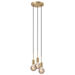 Lampa wisząca PACO 3-PENDEL E27 MESSING