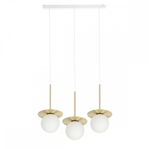 BORRA B 3L potrójna sufitowa lampa wisząca z mosiądzem