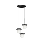 BORRA B 3P czarna potrójna sufitowa lampa wisząca