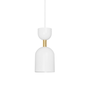 SUPURU biała sufitowa lampa wisząca z mosiężną rurką