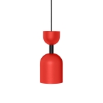SUPURU czerwonopomarańczowa sufitowa lampa wisząca z czarną rurką