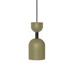 SUPURU oliwkowa sufitowa lampa wisząca z czarną rurką