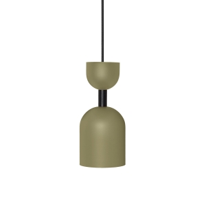 SUPURU oliwkowa sufitowa lampa wisząca z czarną rurką