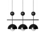 KELLO B czarna potrójna lampa sufitowa