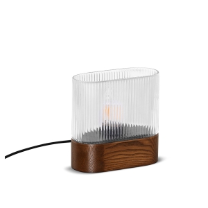 FLUMINA ST orzechowa lampa stołowa