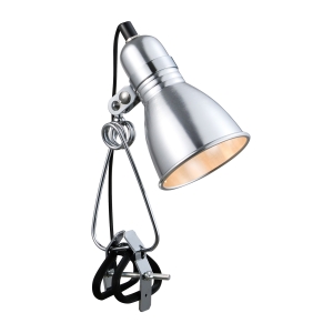Lampa zaciskowa fotograficzna srebrna PHOTO KLEMSPOT E27 ALUMINIUM