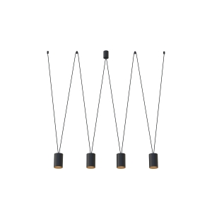 Lampa wisząca MORE TONE IV czarny - złoty