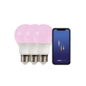 Smart E27 3-pak A60 Kolor 2200-6500 kelwinów 806 lumenów RGB  Biała