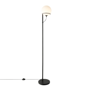 Lampa podłogowa WILSON FLOOR E14 BLACK/OPAL WHITE GLASS