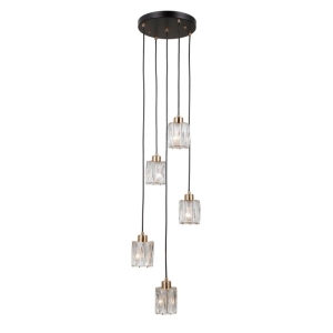 Torno - Lampa wisząca PND-40813-5R-BK-HBR