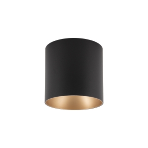 Spot sufitowy designerski tuba EYE TONE czarny/złoty śr. 8,9cm 8931