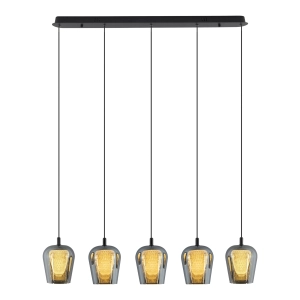 Lampa Wisząca Keso 5xLED czarna PL0141-5
