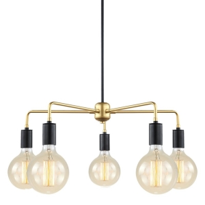 Malene - Lampa wisząca MDM3386/5 BK+GD