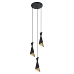 Malia - Lampa wisząca PND-85949-3 BK+GD