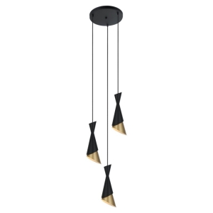 Malia - Lampa wisząca PND-85949-3 BK+GD