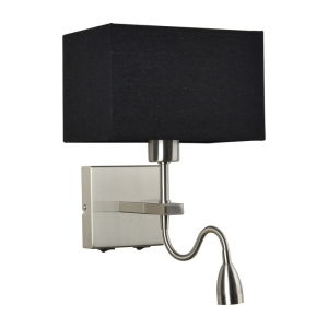 Norte - Lampa przyłóżkowa WL-1122-2-BL-SN-RC-BL