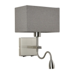 Norte - Lampa przyłóżkowa WL-1122-2-BL-SN-RC-GR