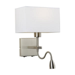 Norte - Lampa przyłóżkowa WL-1122-2-BL-SN-RC-WH
