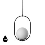 KOBAN B czarna sufitowa lampa wisząca z podwyższoną szczelnością IP44
