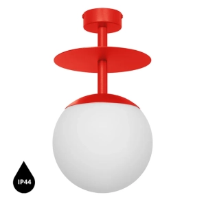 PLAAT B czerwonopomarańczowa lampa przysufitowa / plafon z podwyższoną szczelnością IP44