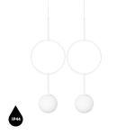 ISUULLA B biała podwójna lampa sufitowa z podwyższoną szczelnością IP44
