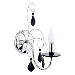 Kinkiet kryształowy nowoczesny PALMIRA czarny/chrom  I 12400