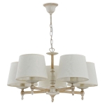 Żyrandol klasyczny z abażurami ALFA ROKSANA WHITE śr. 55cm I 18535