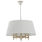 Żyrandol klasyczny z abażurem ALFA ROKSANA WHITE śr. 50cm I 18536