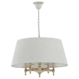Żyrandol klasyczny z abażurem ALFA ROKSANA WHITE śr. 50cm I 18536