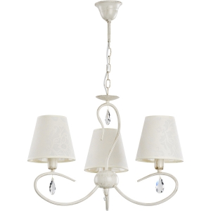 Żyrandol klasyczny z abażurami BALI WHITE śr. 50cm biały antyczny/ecru I 18523