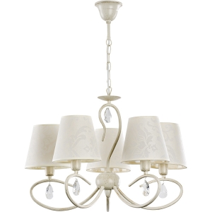 Żyrandol klasyczny z abażurami BALI WHITE śr. 50cm biały antyczny/ecru I 18525