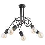 Lampa sufitowa ALFA TANGO CZARNA 5xE27  | 23175