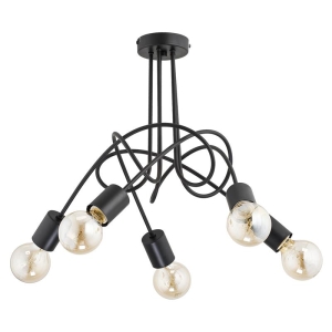 Lampa sufitowa ALFA TANGO CZARNA 5xE27  | 23175
