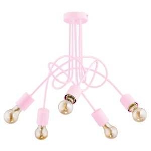 Lampa sufitowa ALFA TANGO RÓŻOWA 5xE27  | 28495