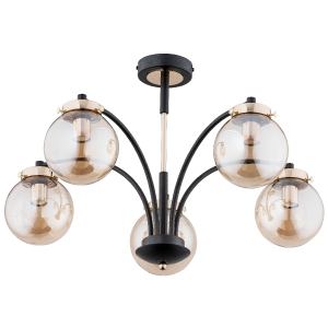 Lampa sufitowa ALFA VIOLA CZARNO-ZŁOTA 5xE14 | 25545