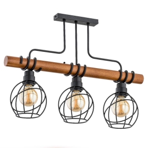 Lampa sufitowa ALFA FIBIA DRATO DREWNIANA 3xE27  | 62008