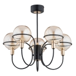 Lampa sufitowa ALFA PETRA CZARNO-ZŁOTA 5xE14 | 62157