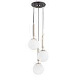 Lampa wisząca ALFA VOLDA PICOLO CZARNO-ZŁOTA 3xE14 | 62202