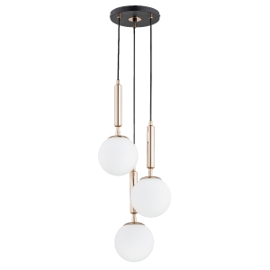 Lampa wisząca ALFA VOLDA PICOLO CZARNO-ZŁOTA 3xE14 | 62202