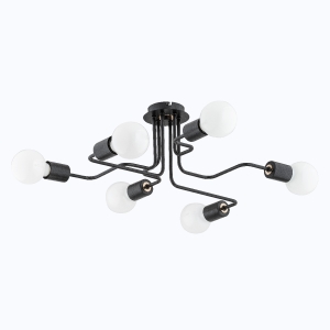 Lampa sufitowa ALFA HARP CZARNA 6xE27 | 62184