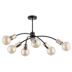 Lampa sufitowa ALFA RALPH CZARNA 6xE27 | 63051