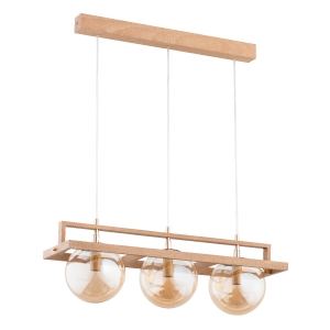 Lampa wisząca ALFA FRIF DREWNIANA 3xE14 | 63053