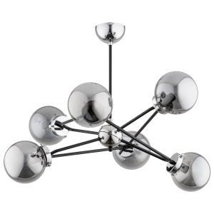 Lampa sufitowa ALFA RESTO CZARNA & CHROM 6xE14 | 63058