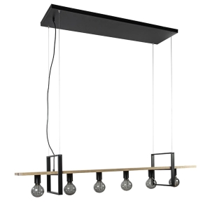 Lampa zwis SHELF czarny - drewniany  1029