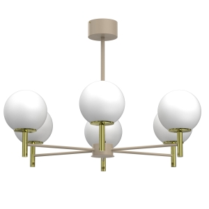 Lampa żyrandol AWINION beige/gold 6xE27 /  1575