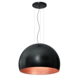 Lampa wisząca COMPO 3/4 BOOL czarny-miedziany 1xE27 / 1626
